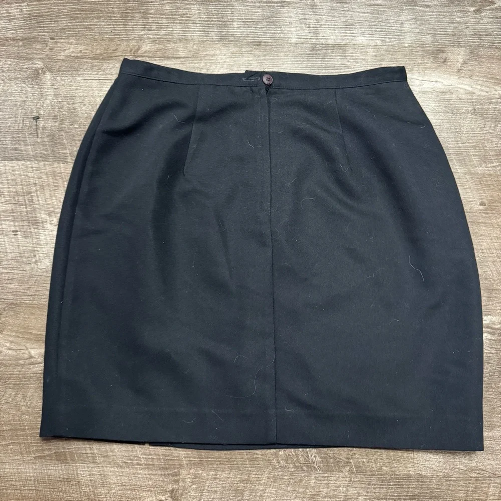 Isaac Hazan Black Pencil Skirt Size 14
